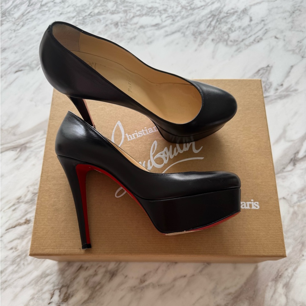 Christian Louboutin Black and Red Platform Pumps